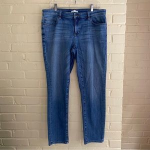 Eileen Fisher Organic Cotton Medium Wash Stretch Denim Straight Jeans Size 12
